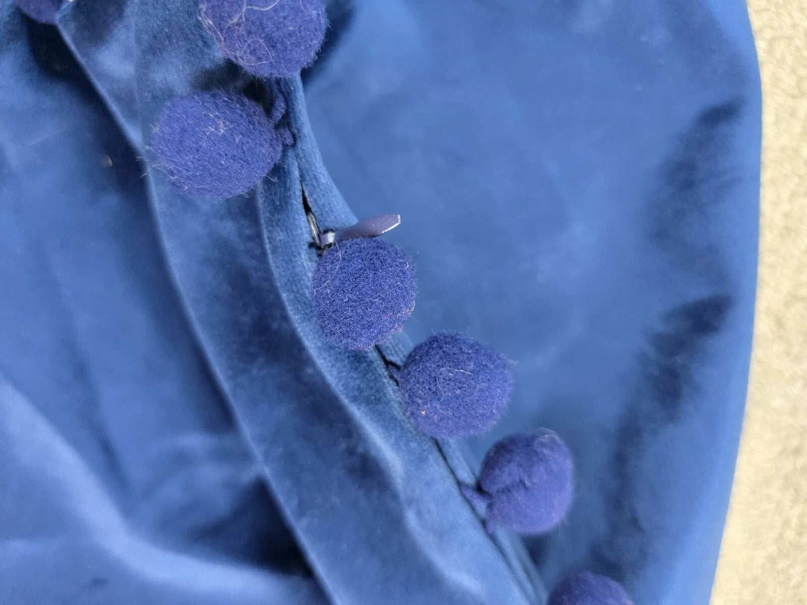 Blue Pom Soft Cushion Throw Cover Pillow Case Chair Bed Sofa Velvet Decor Zip