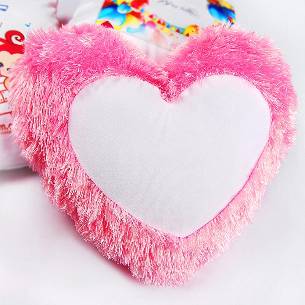 10Pcs Sublimation Blank Pillow Cases Plush Cushion Cover Home Sofa Decor Heart