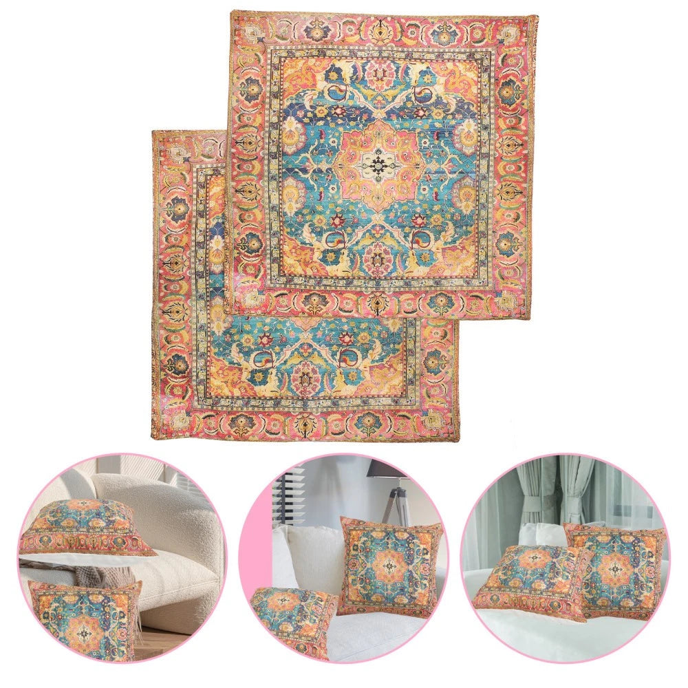 2 Pcs Pillow Case Cushion Cover Boho Style Living Room Covers Sofa Bed