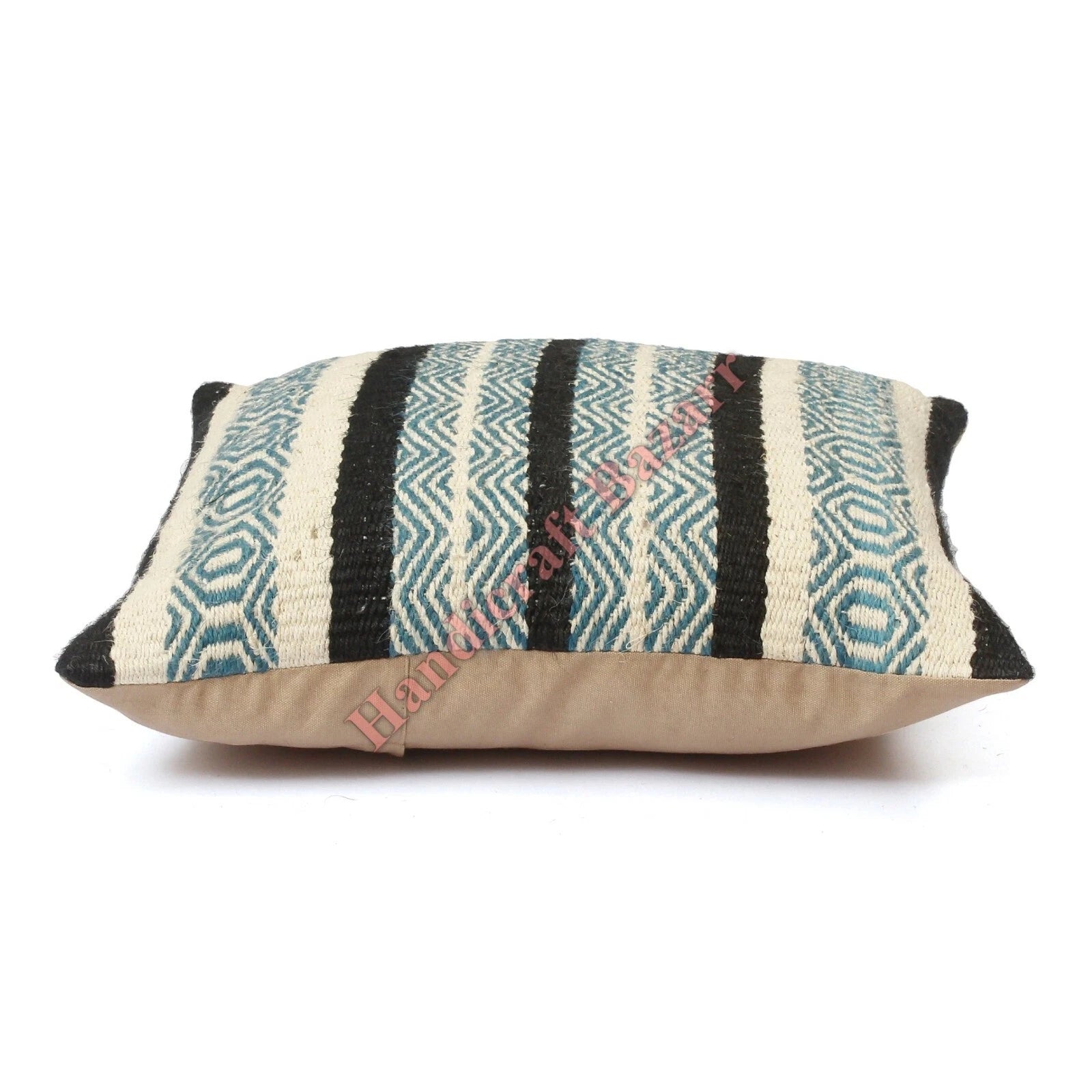 Hallway Docor Sofa Sham Pillowcase Indian Kilim Cushion Cover 2 Pc Wool jute 18"