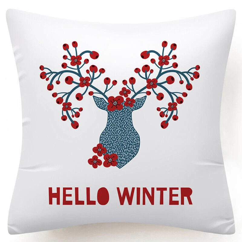 Throw PILLOW COVERS Christmas Decorative Xmas TWO-Sided Sofa Cushion Case 18x18"