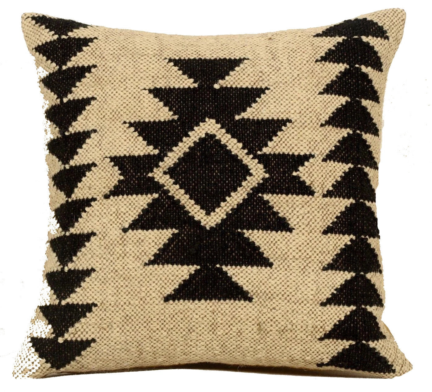 Handwoven Woll Jute Cushion Cover 18x18 Vinatge Sofa Pillow Case Kilim Chair Pad