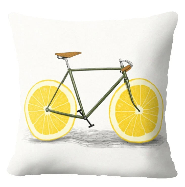 Yellow Throw PILLOW COVER 2-Sided Gray White Decorative Sofa Cushion Case 18x18"