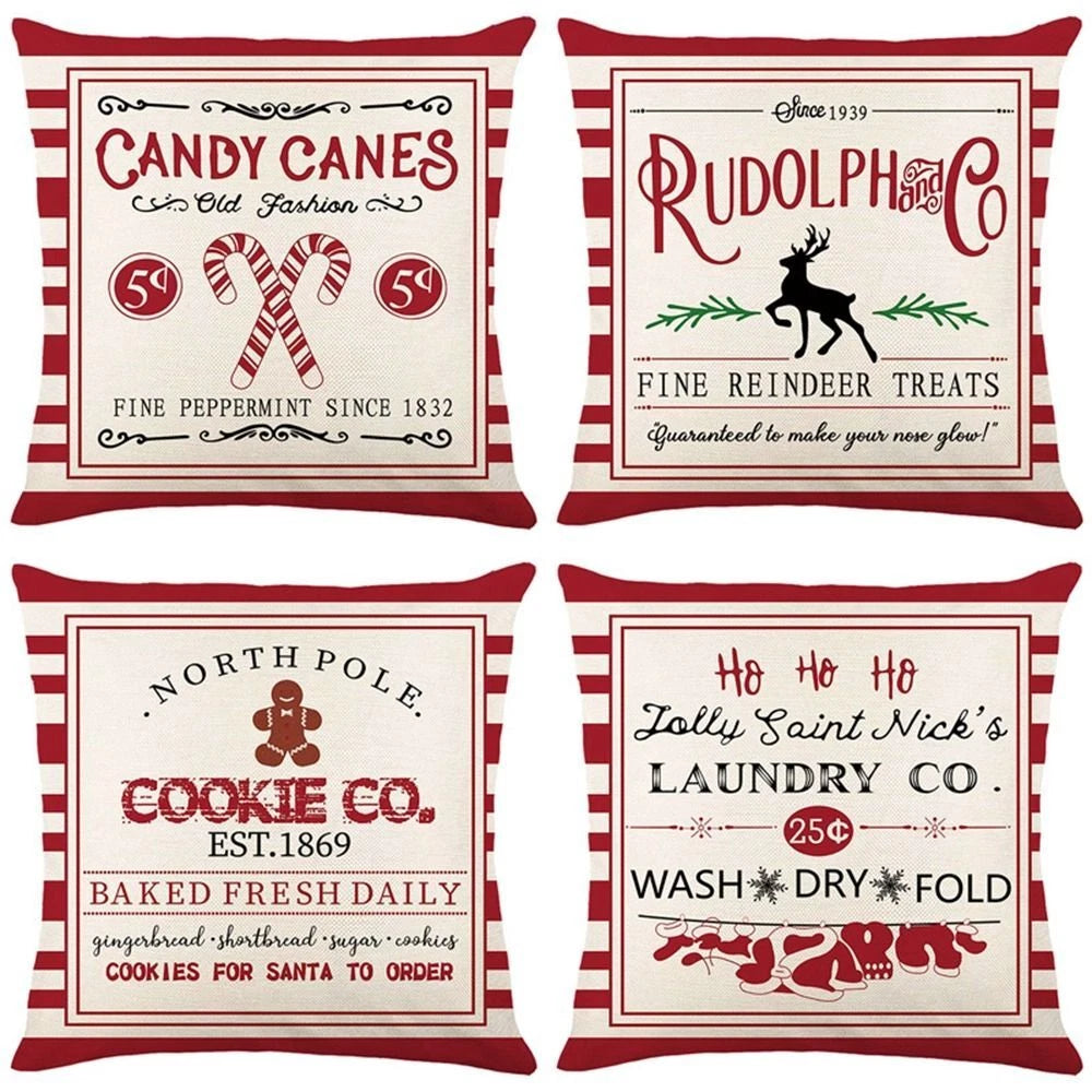 Stripe Candy Christmas Pillowcase Christmas Decor Sofa Cover Cushion Cover