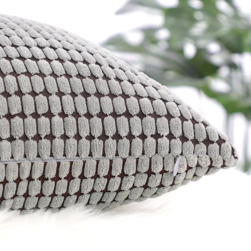 Textured Solid Decorative Throw Pillow Cover Polyester Cushion Case Sofa Bed New