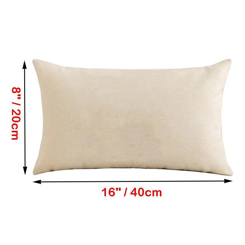 10Pcs DIY Sublimation Blank Linen Pillow Case Home Sofa Car Waist Cushion Cover