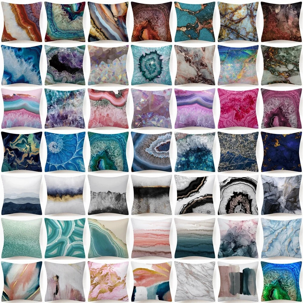 Marble Print Throw PILLOW COVER Decorative 2-Sided Sofa Bed Cushion Case 18x18"