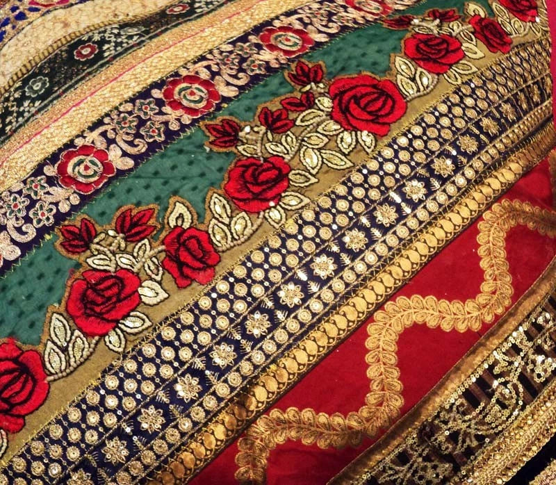 Decorative Home Decor 24 x 24 in Boho Cushion Cover Beaded Boho Sofa Pillow Case