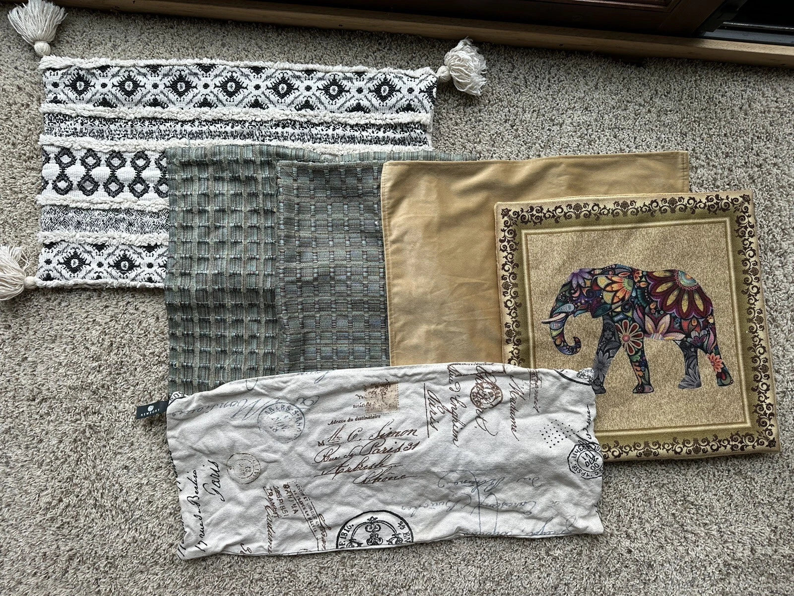 LOT Of Six (6) Throw Pillowcases Covers Velvet Cushion Case For Home Sofa Décor