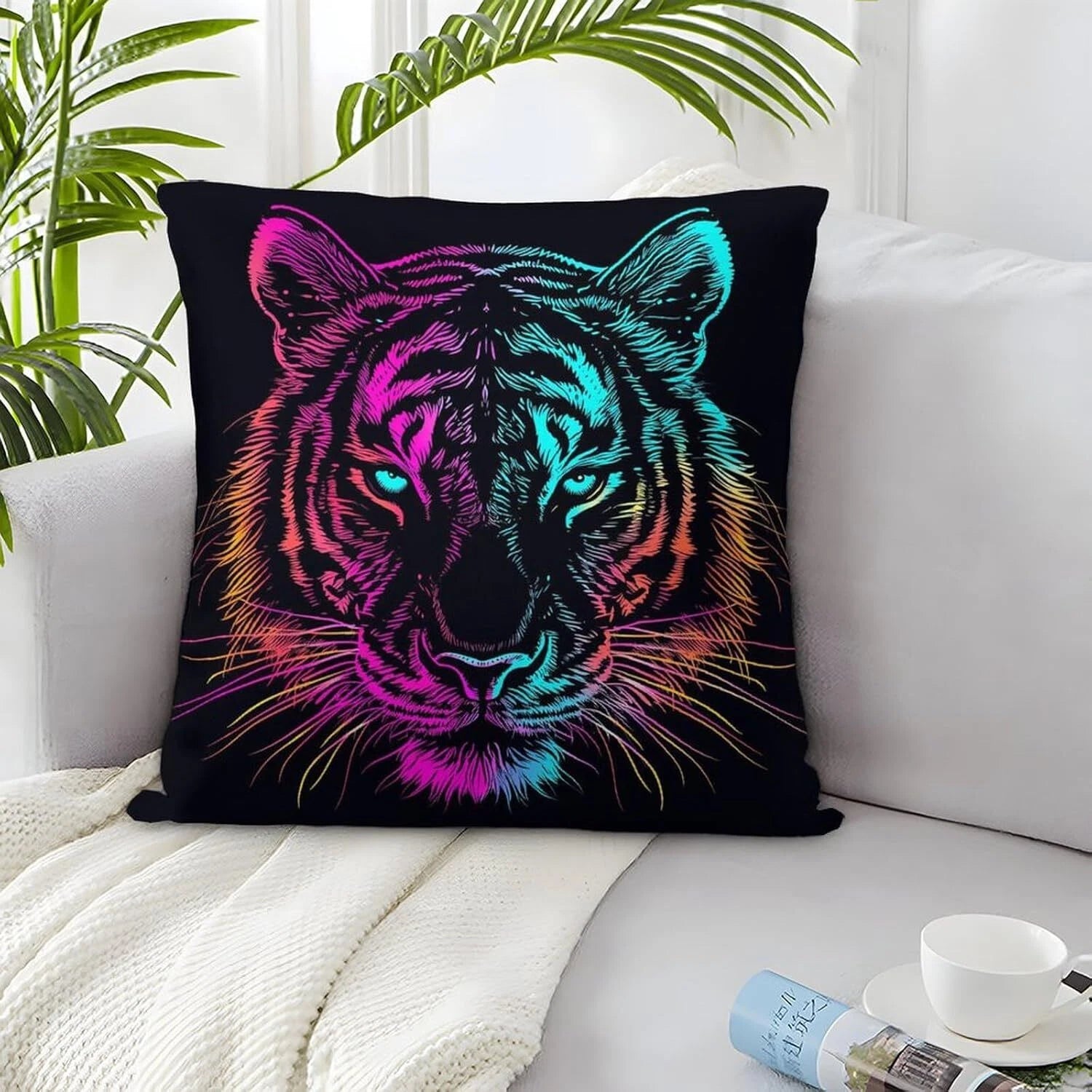 Throw Pillow Cases Set of 2 for Bed Cushions Square Pillow Cases for Car Couch