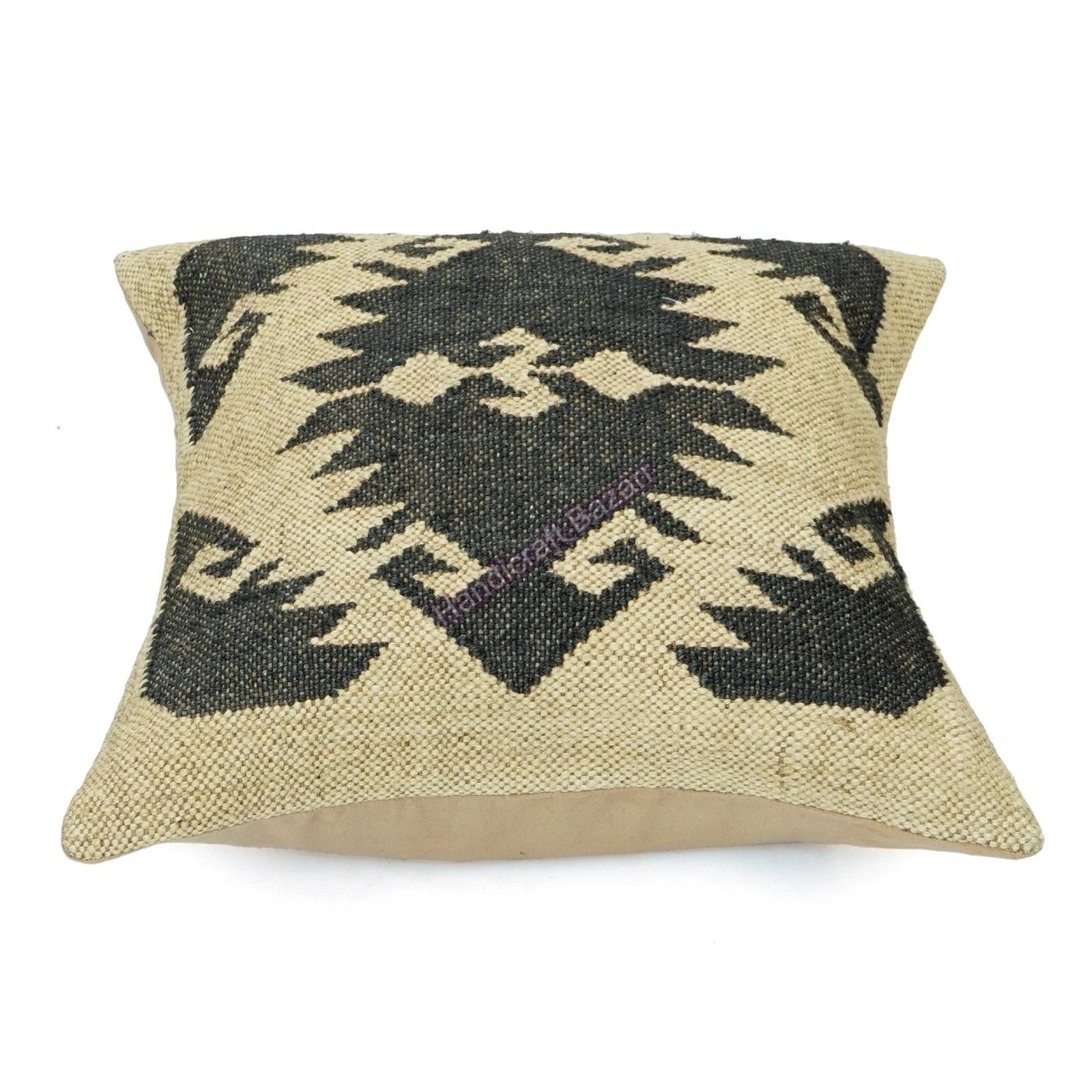 Hallway Docor Sofa Sham Pillowcase Indian Kilim Cushion Cover 2 Pc Wool jute 18"