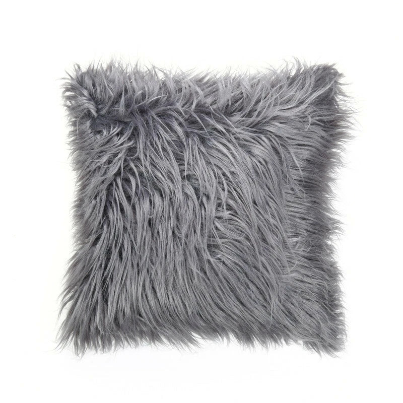 Soft  Faux Fur Fluffy Pillow Case Plush Cushion Cover Throw Sofa Bed Home Decor