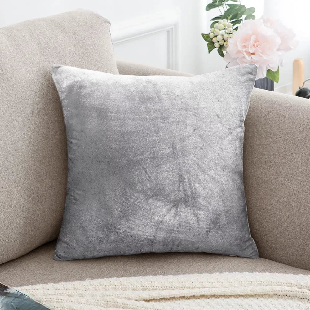 4x Cushion Covers Velvet Cushion Filled Bed Sofa Pillow Settee Protector 18"x18"