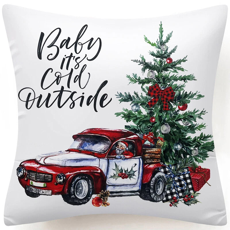 Throw PILLOW COVERS Christmas Decorative Xmas TWO-Sided Sofa Cushion Case 18x18"