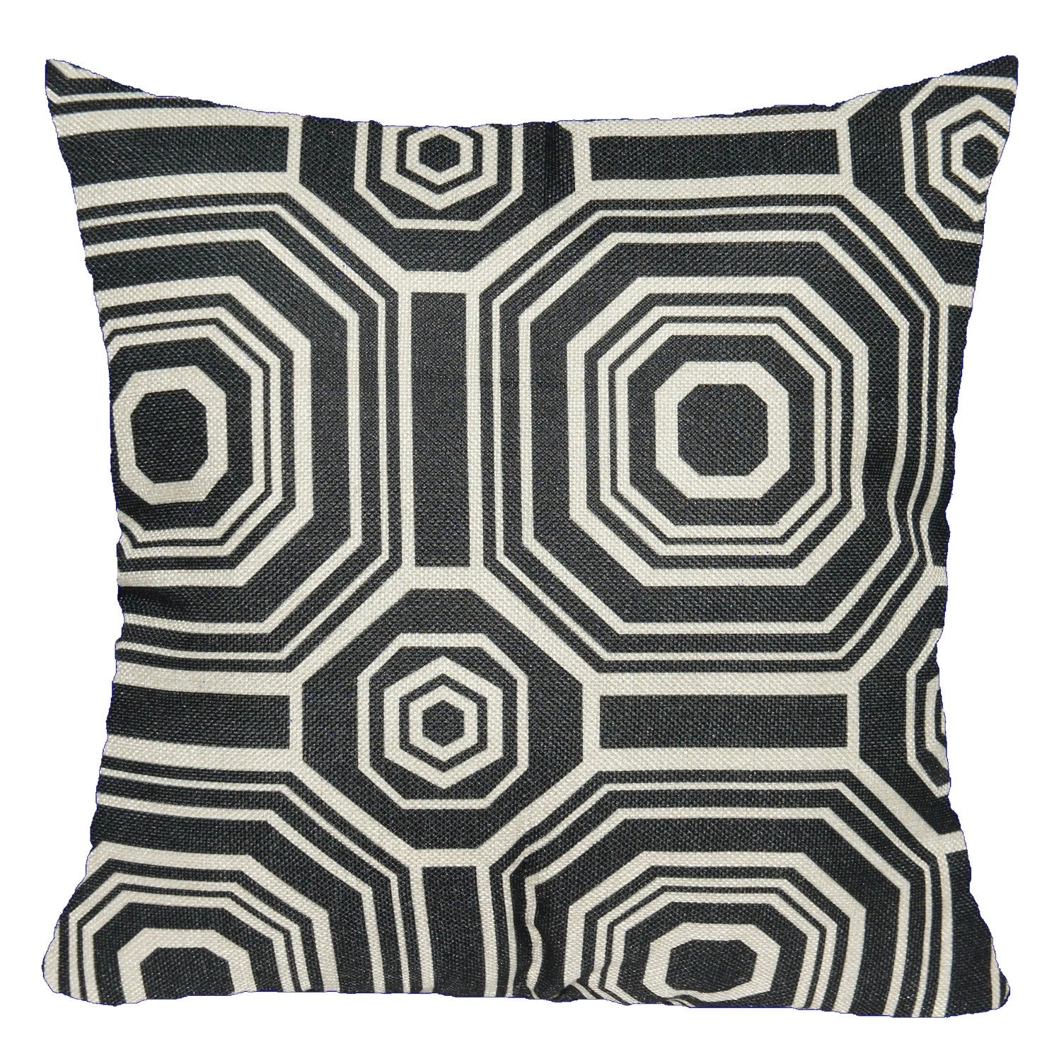 Vintage Black Home Decor PILLOW COVER Sofa Couch Bed Retro Cushion Case 18x18"