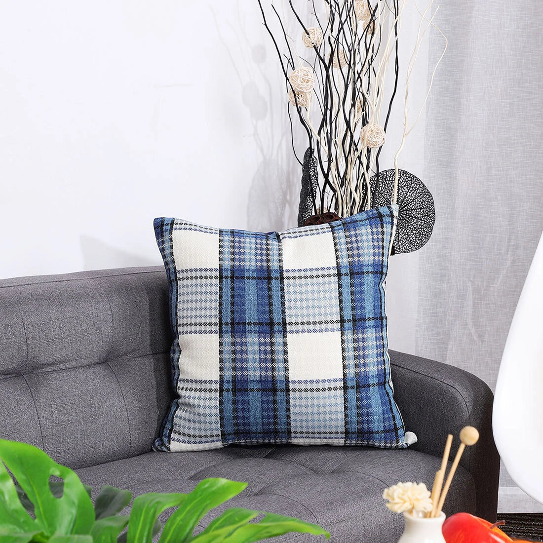 Buffalo Check Plaid Throw Pillow Case Sofa Waist Cushion Cover Office Bedding