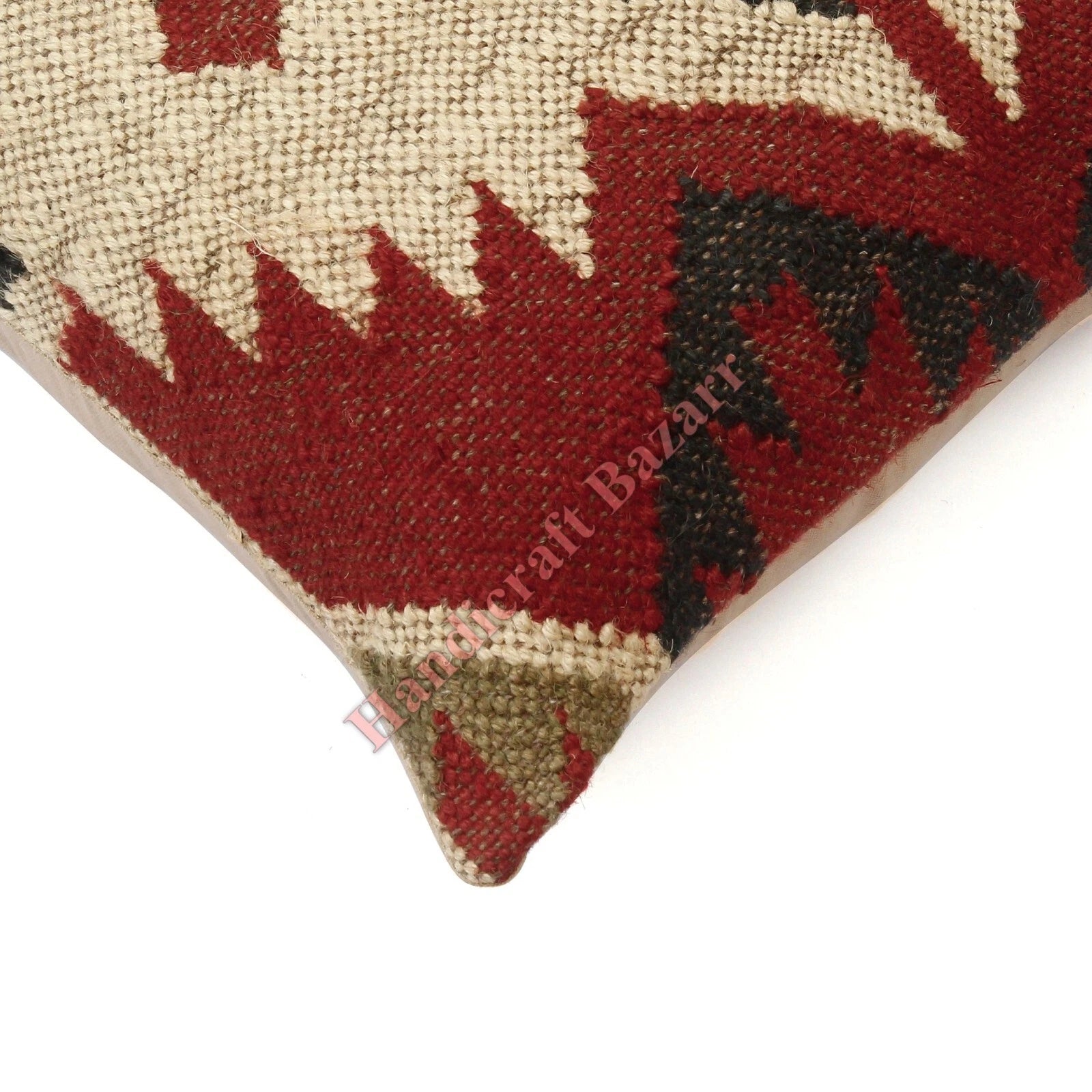 Hallway Docor Sofa Sham Pillowcase Indian Kilim Cushion Cover 2 Pc Wool jute 18"