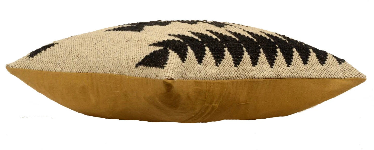 Handwoven Woll Jute Cushion Cover 18x18 Vinatge Sofa Pillow Case Kilim Chair Pad