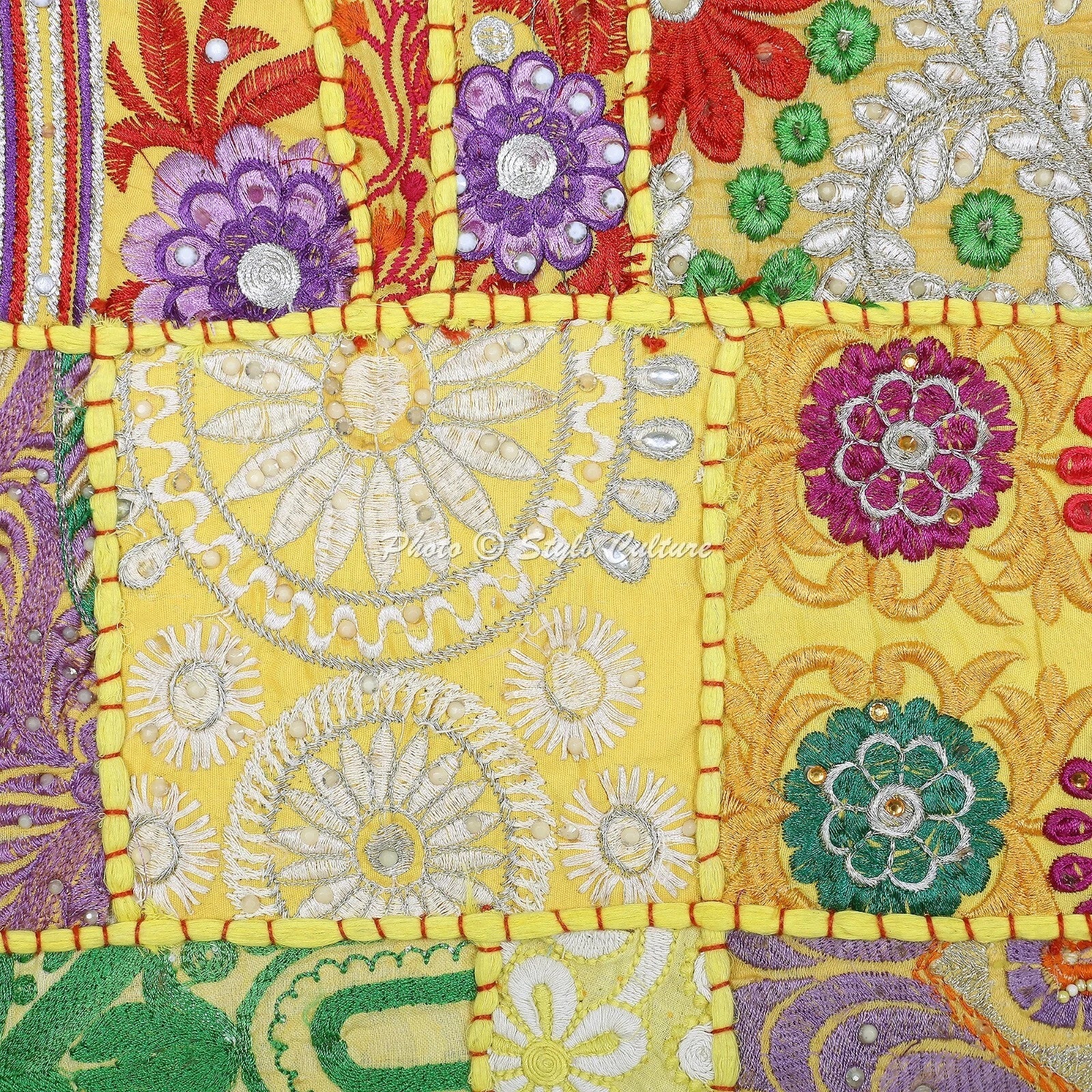 Cushion Cover Traditional Art Yoga Home Decor Sofa Pillow Cover Case 12 x 12 in