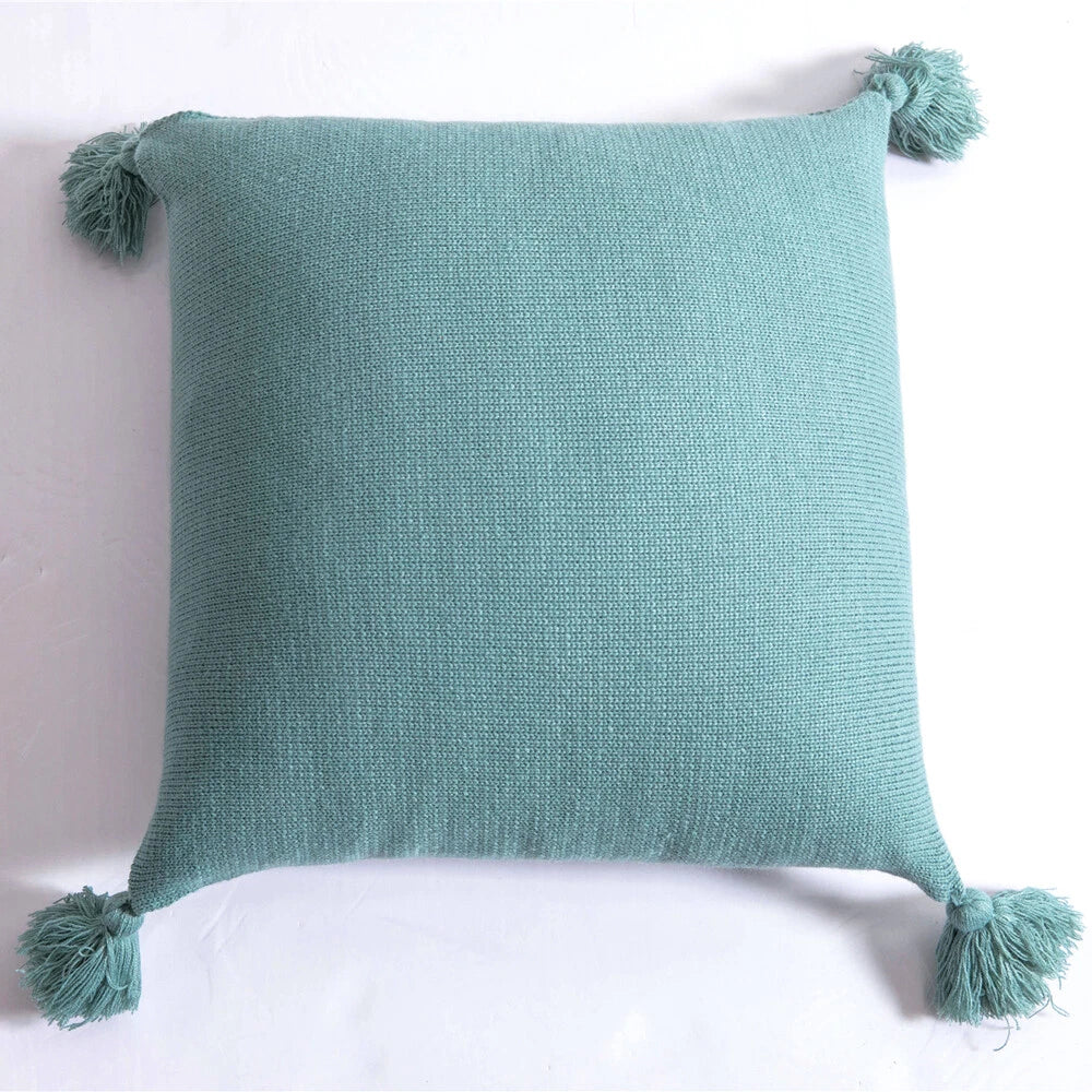 Square Knitted Tassel Pillowcase Sofa Bed Waist Throw Back Cushion Covers Chair