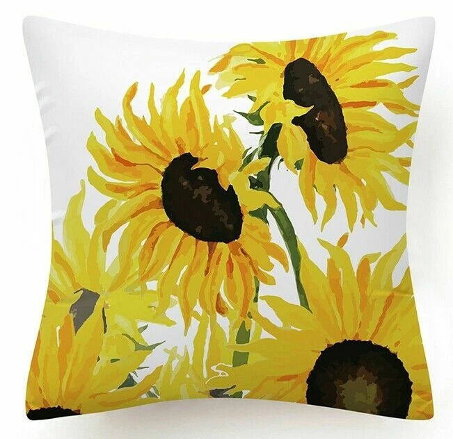 Yellow Throw PILLOW COVER 2-Sided Gray White Decorative Sofa Cushion Case 18x18"