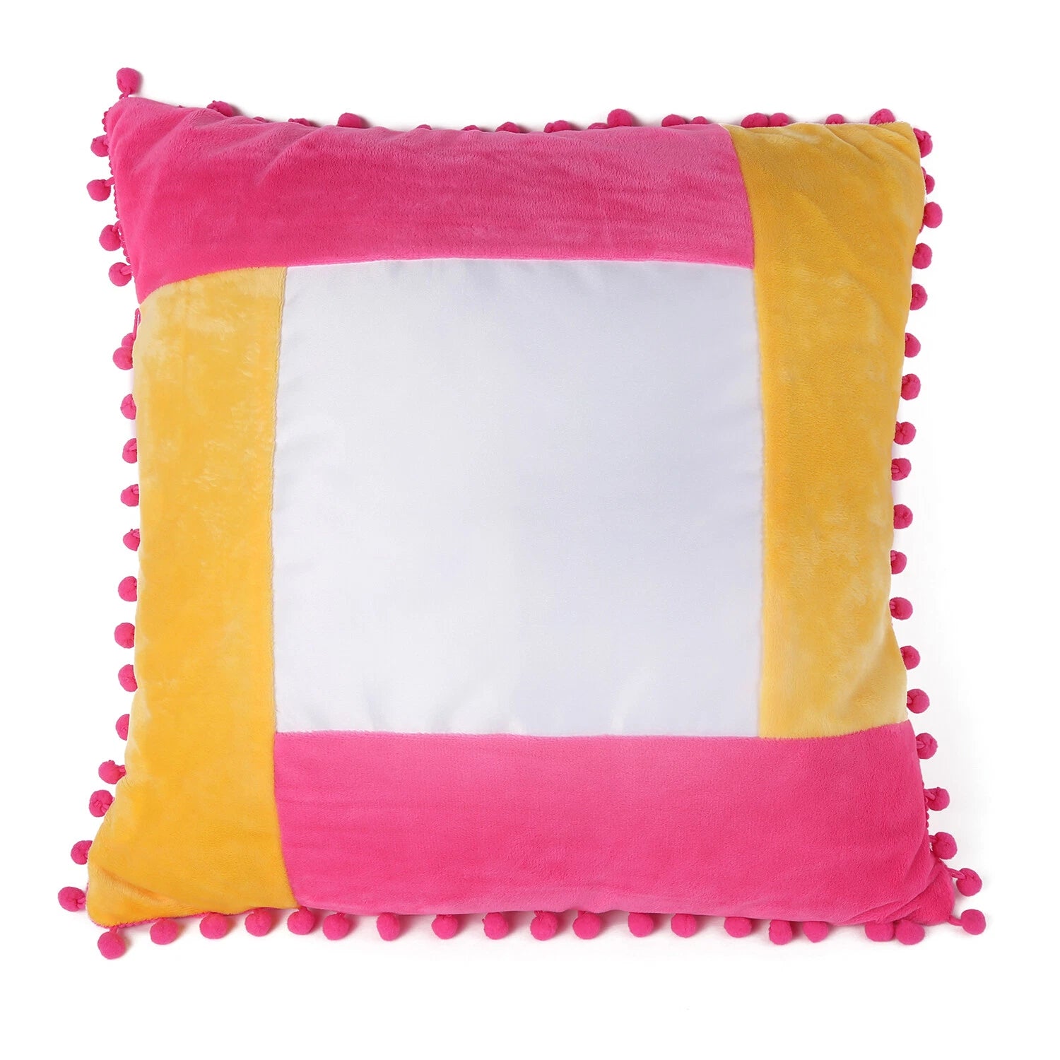 10pcs Sublimation Blank Pillowcase Multicolor Plush Sofa Cushion Cover with Ball