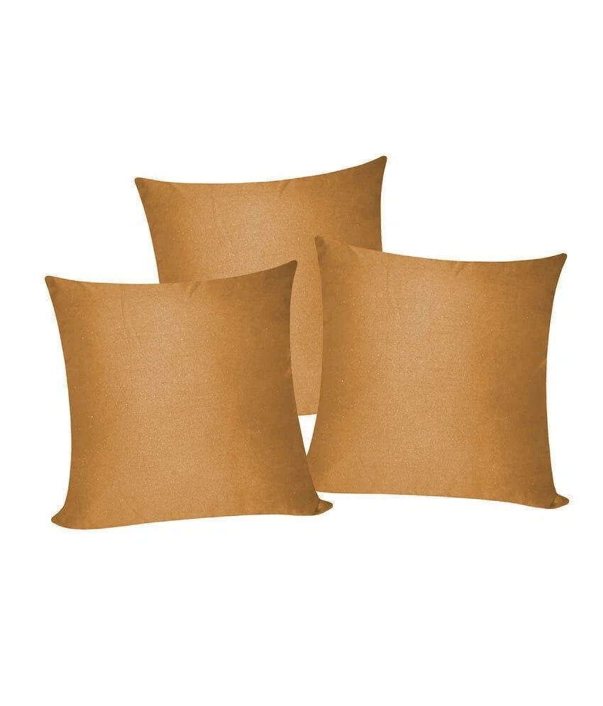 3 x Plain Satin 32x32 Brown Cushion Cover / Pillow Cases /Sofa Décor