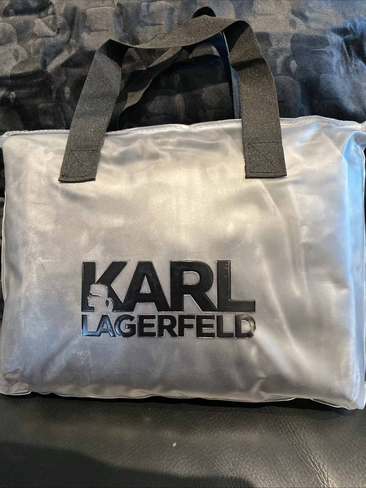 KARL LAGERFELD "Profile"  bed cushion cover  ~ in GREY -velour ~ or for sofa!