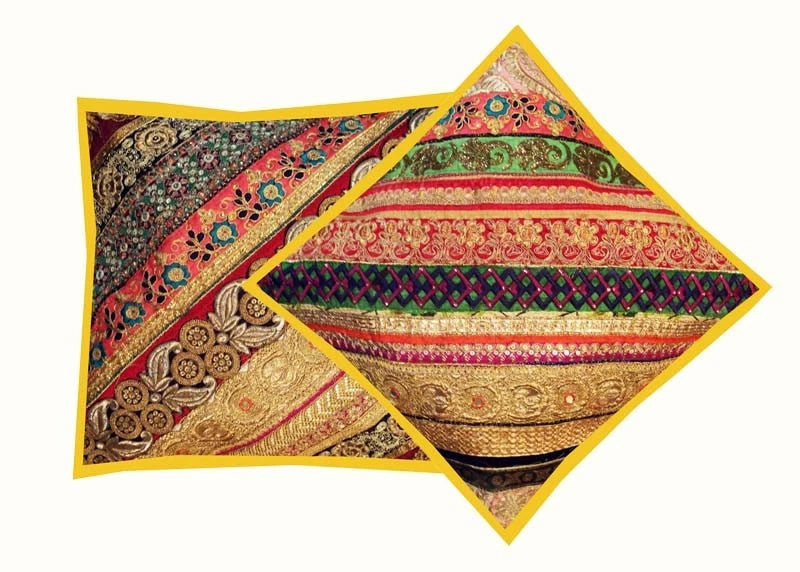 16"-2 Handmade Patchwork Ethnic Sofa Pillow Cushion Cover Living Room / Bedroom