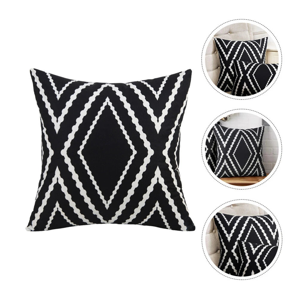 Geometric Pillow Cover Simple Sofa Cushion Pillowcase Geometry Printed Texture