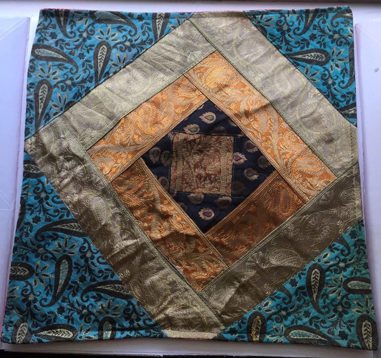 One Home Decor Silk Cushion Cover Patchwork Square Sofa Pillow Case Cover India