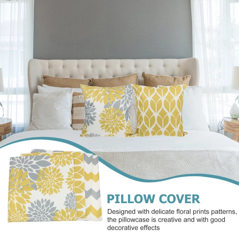 4 Pcs Pillow Case Office Decorative Pillowcase Sofa Bed Cushion Cover