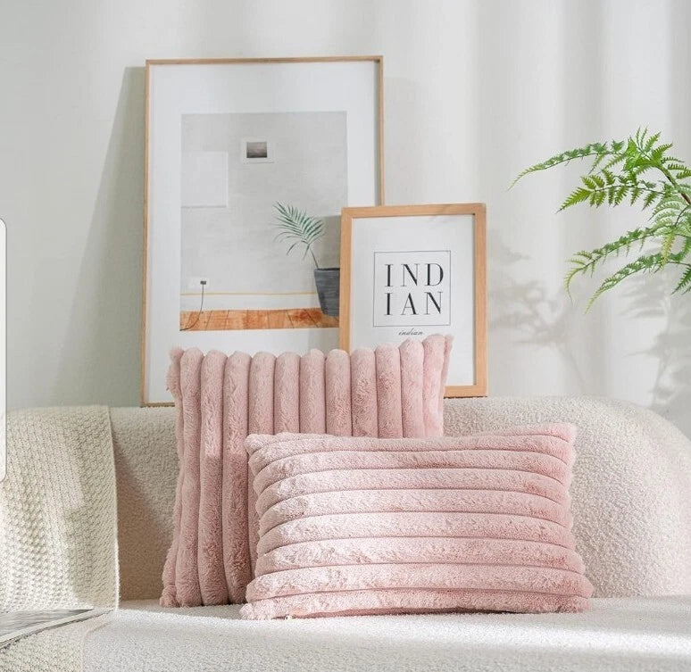 18"x18" Plush Fluffy Fur Cushion Covers Luxury Soft Sofa Bed Throw Pillow Cases