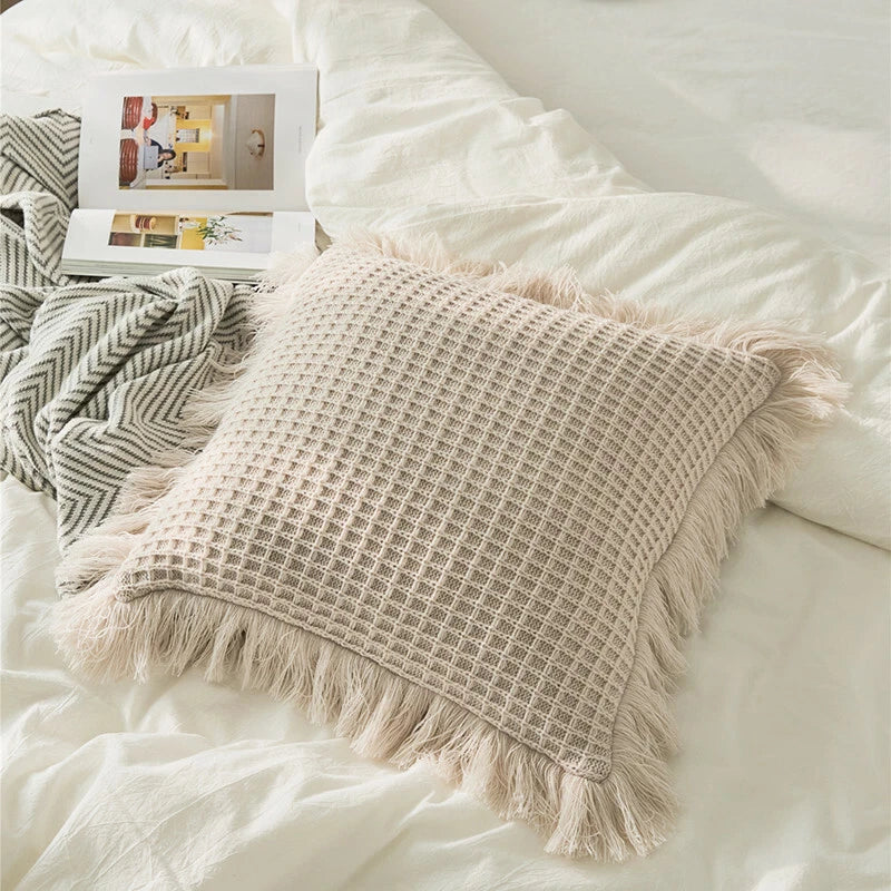 Square Knitted Pillowcase Sofa Bed Throw Waist Cushion Covers Chair Office Decor