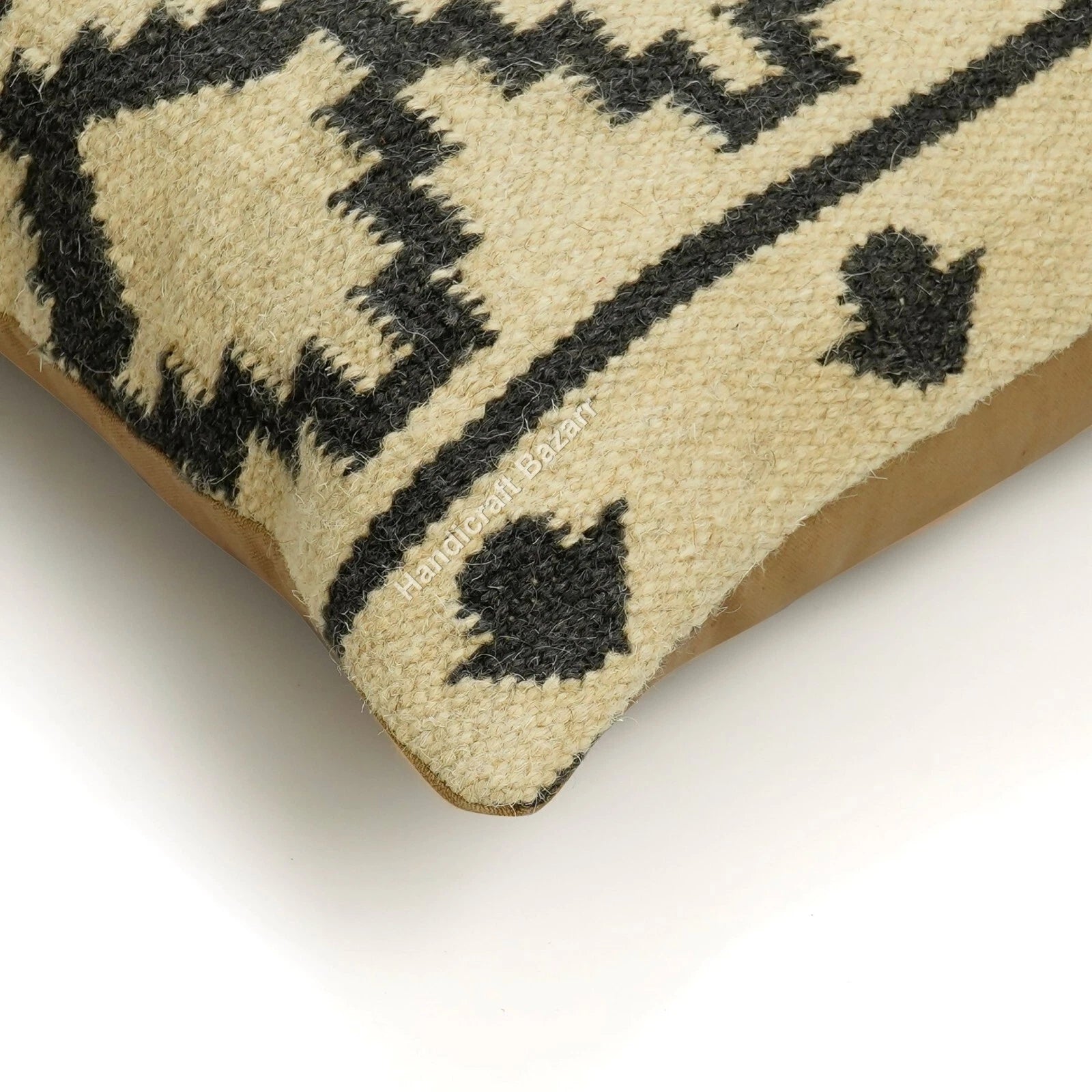 Hallway Docor Sofa Sham Pillowcase Indian Kilim Cushion Cover 2 Pc Wool jute 18"