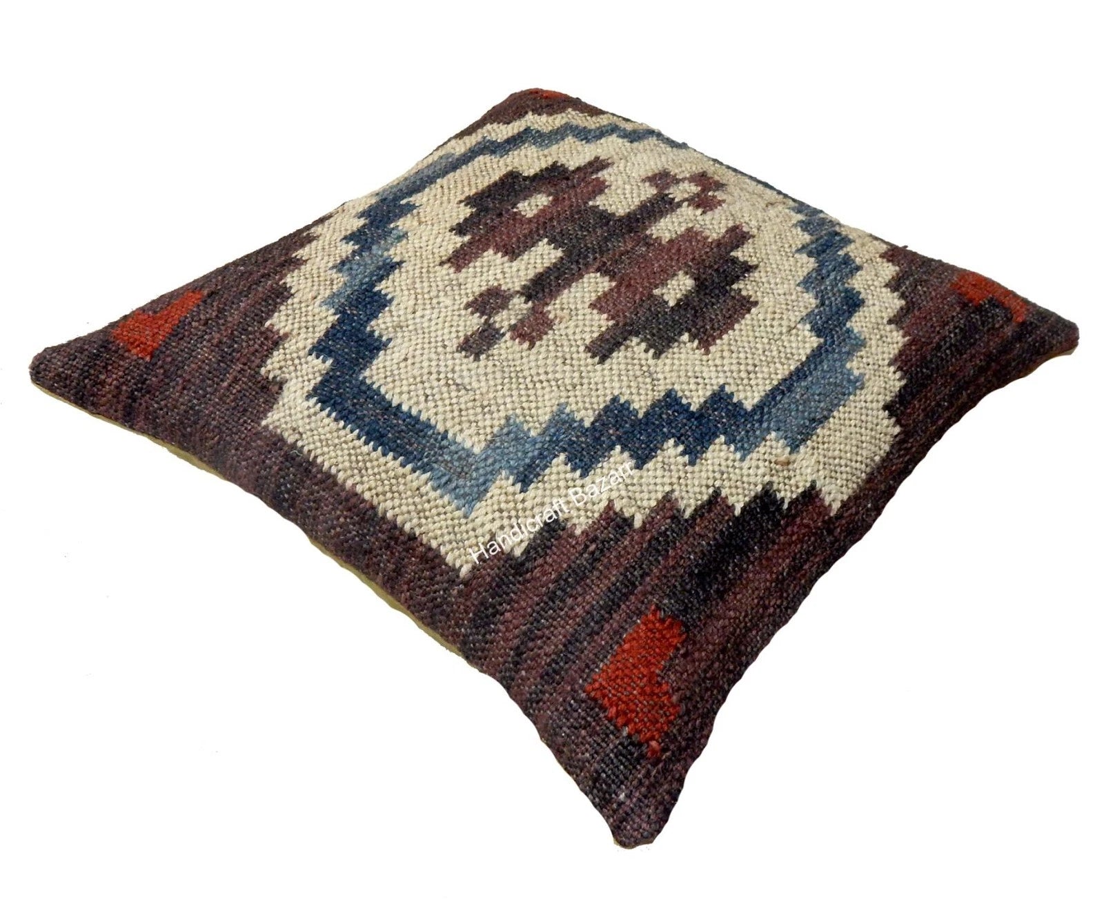 Indian Jute Cushion cover 18x18 inch Vinatge Handwoven Pillow Sham For Sofa chai