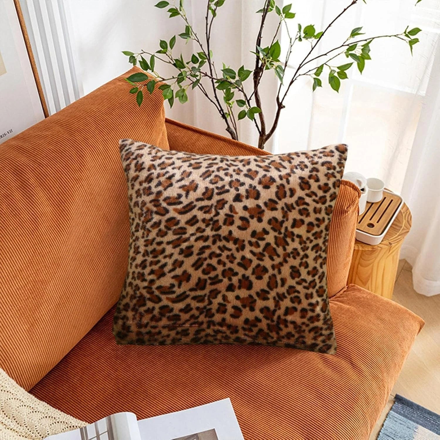 Cushion Covers 43 x 43cm Sofa Bed Throw Scatter Pillow Case Leopard Print 4 PACK