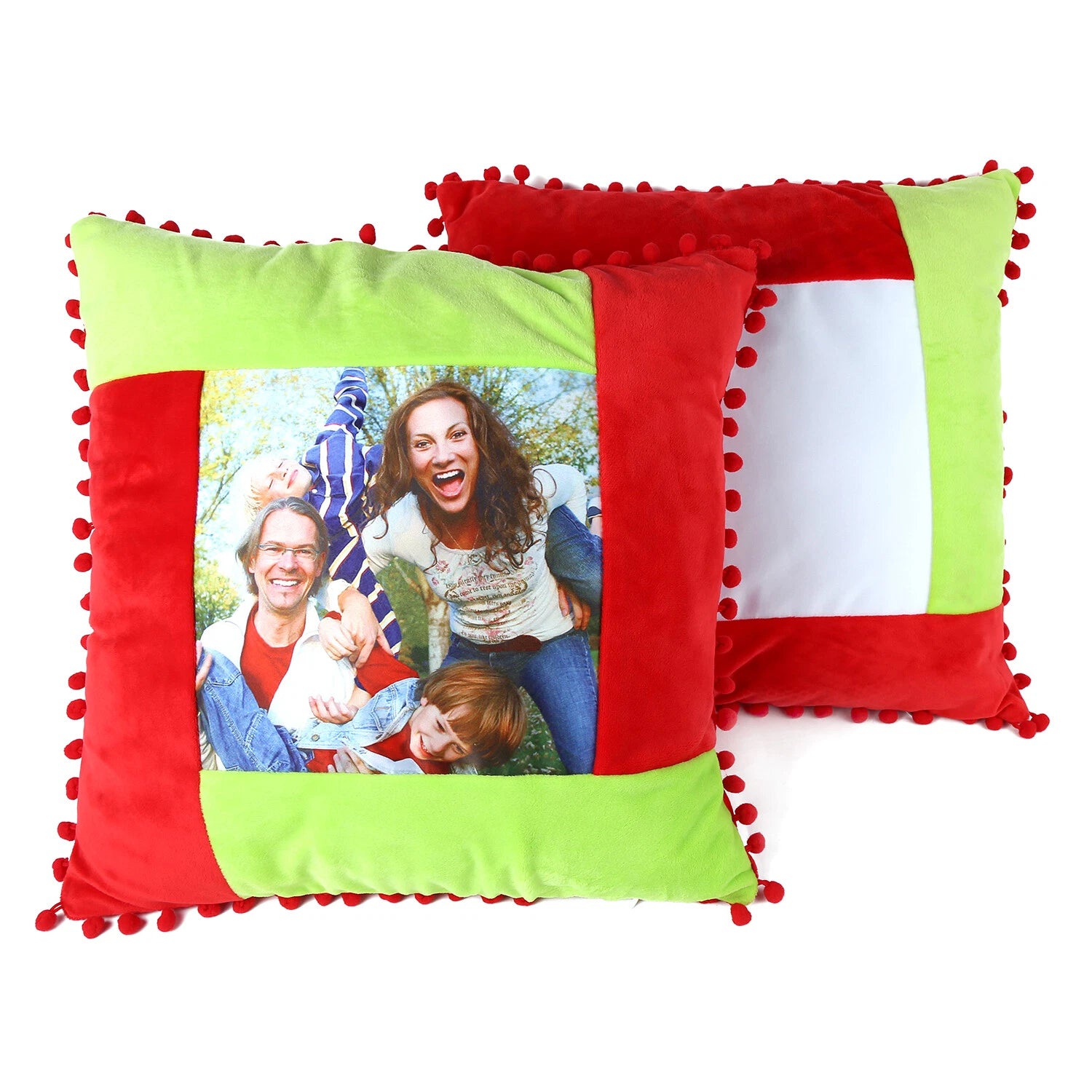 10pcs Sublimation Blank Pillowcase Multicolor Plush Sofa Cushion Cover with Ball