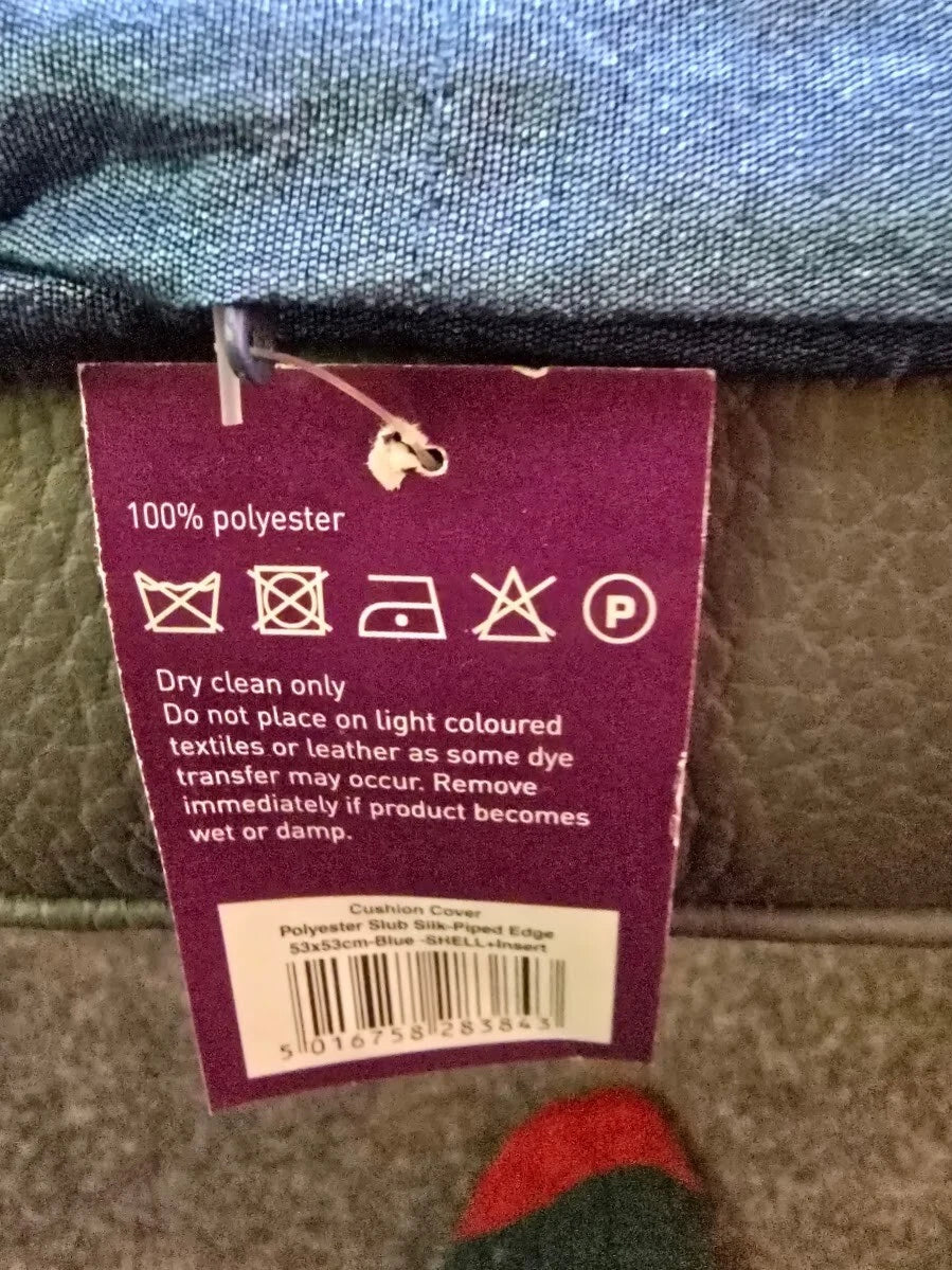 Blue Chenille Cushion Cover Shimmering Pillow Case Home Decor Sofa Bed Scatter