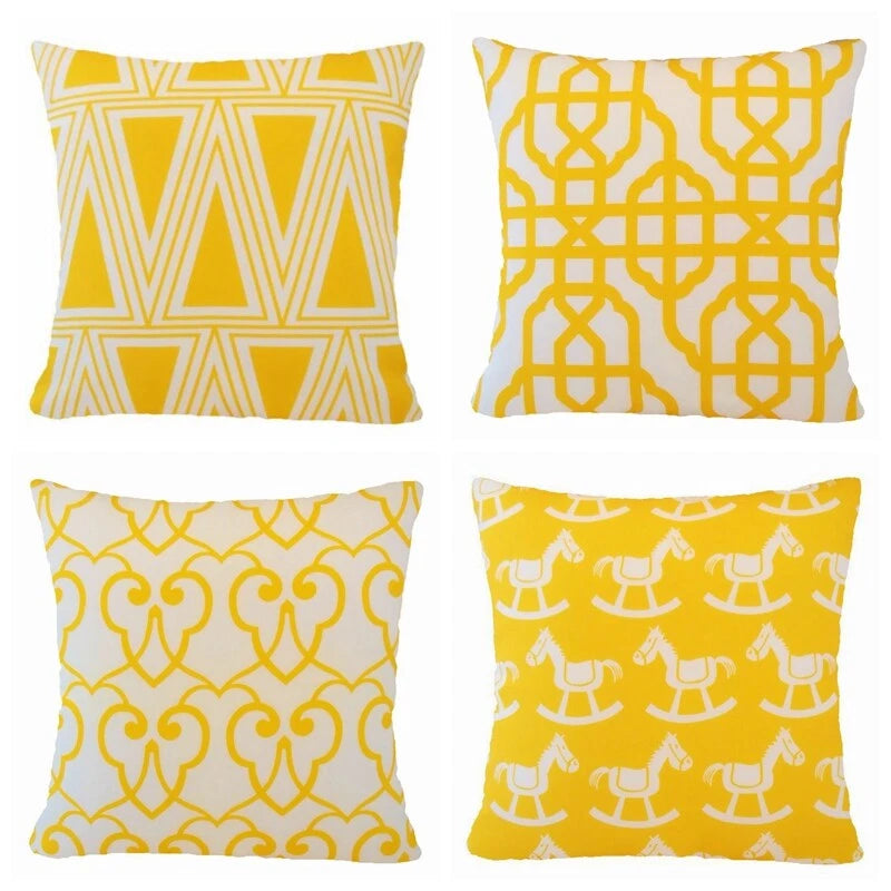 Yellow Throw PILLOW COVER Home Decor Sofa Bed Cushion Case Double-Sided 18x18"