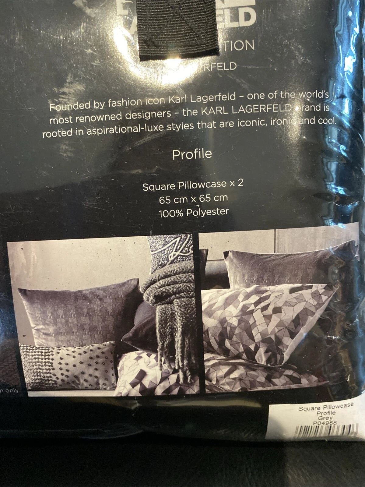 KARL LAGERFELD "Profile"  bed cushion cover  ~ in GREY -velour ~ or for sofa!