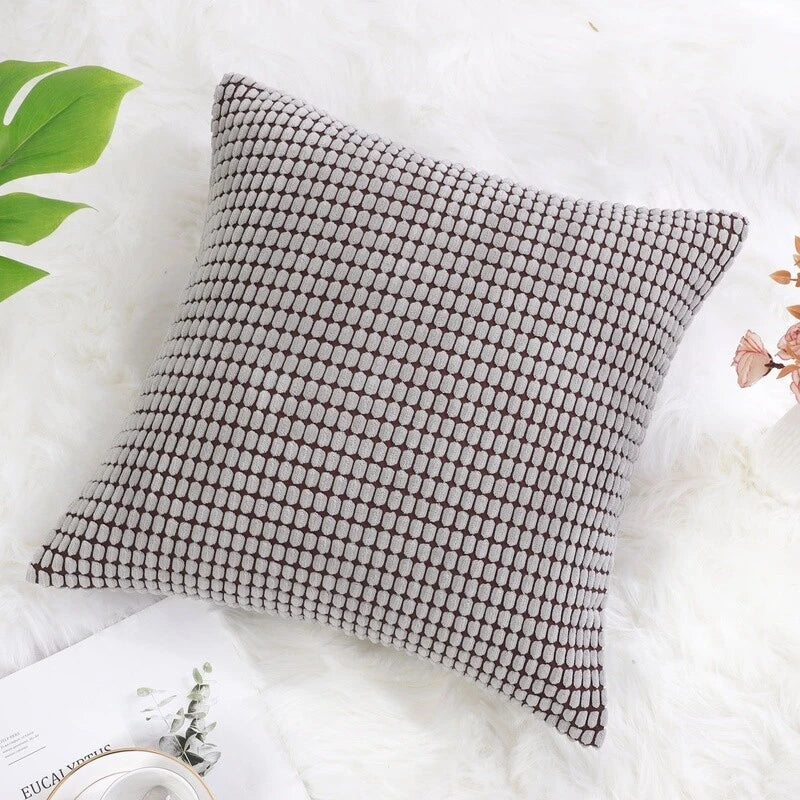 Textured Solid Decorative Throw Pillow Cover Polyester Cushion Case Sofa Bed New