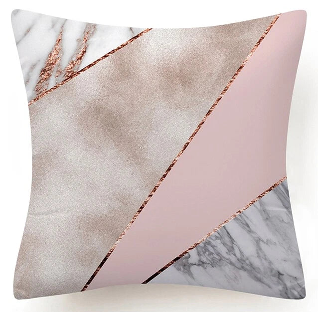 Pink Marble Throw PILLOW COVER Double Sided Sofa Decorative Cushion Cases 18x18"