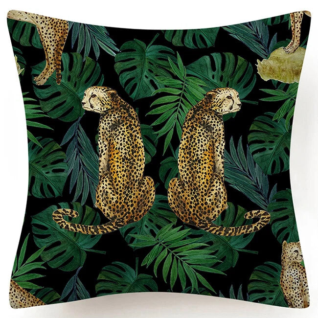 PILLOW COVER Landscape Leopard Decorative Sofa Bed Cushion Case 2-Sided 18x18"