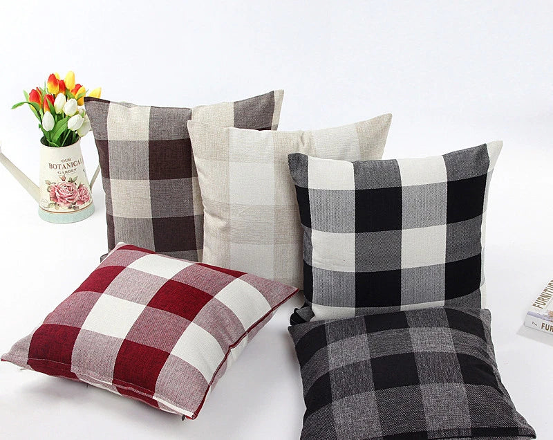 Classic Linen Cotton Cushion Cover Throw Pillow Case Sofa Home Decor Bed