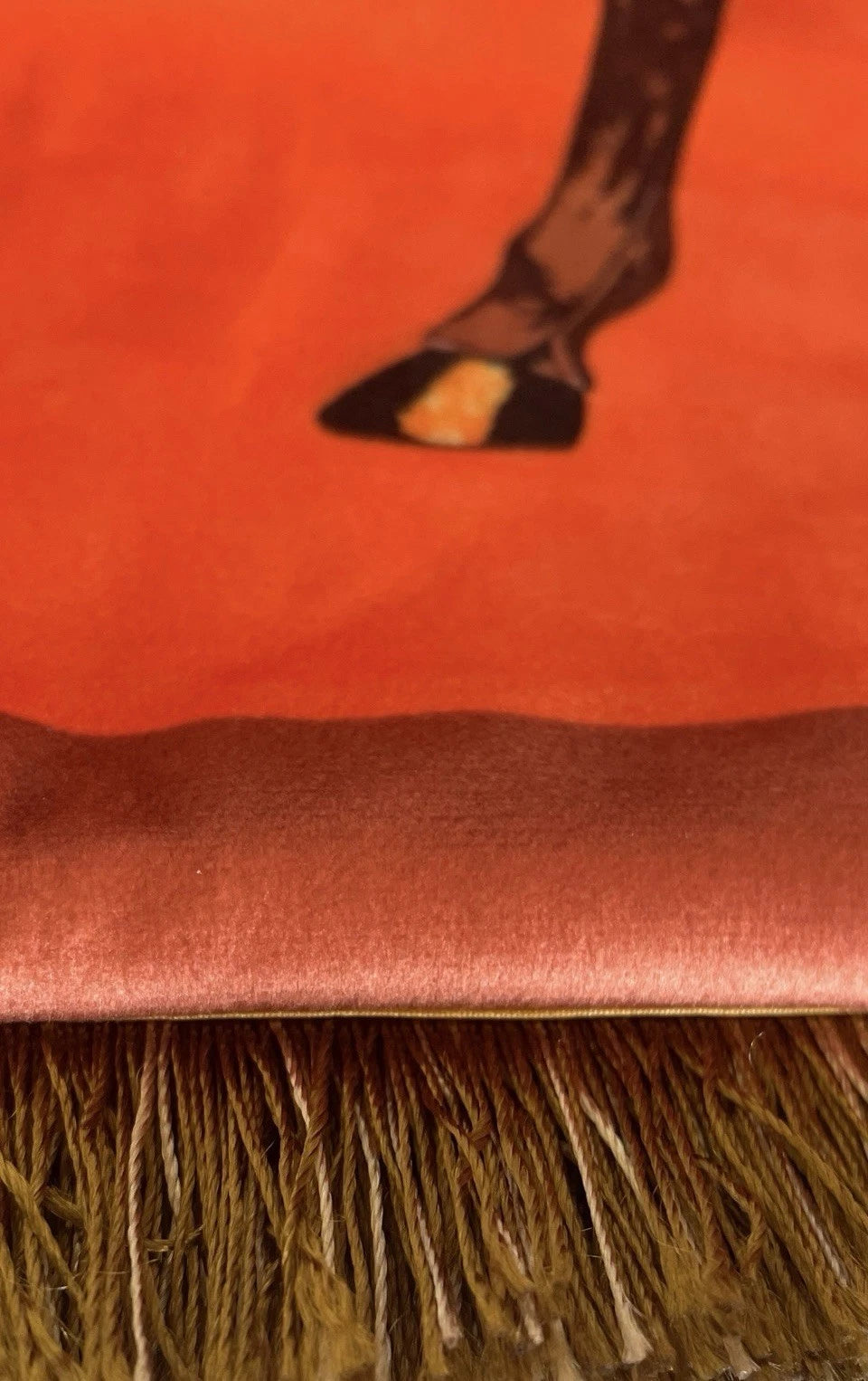 Throw Pillow Case Orange Velour Horse Sofa Decorative Cushion Cover 19x19