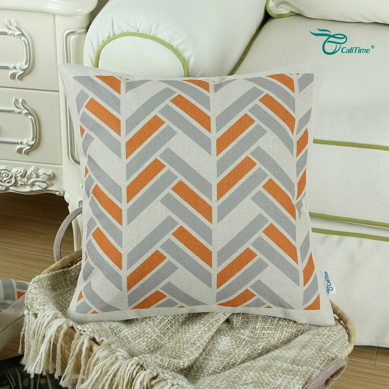 Set of 6 Throw Pillow Covers Sofa Canvas Square Cushion Cover Linen 18" x 18"