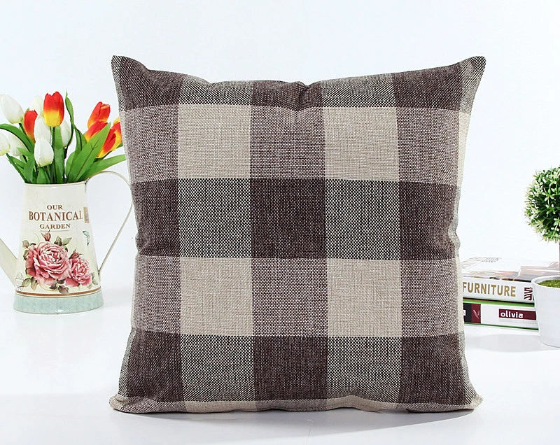 Classic Linen Cotton Cushion Cover Throw Pillow Case Sofa Home Decor Bed