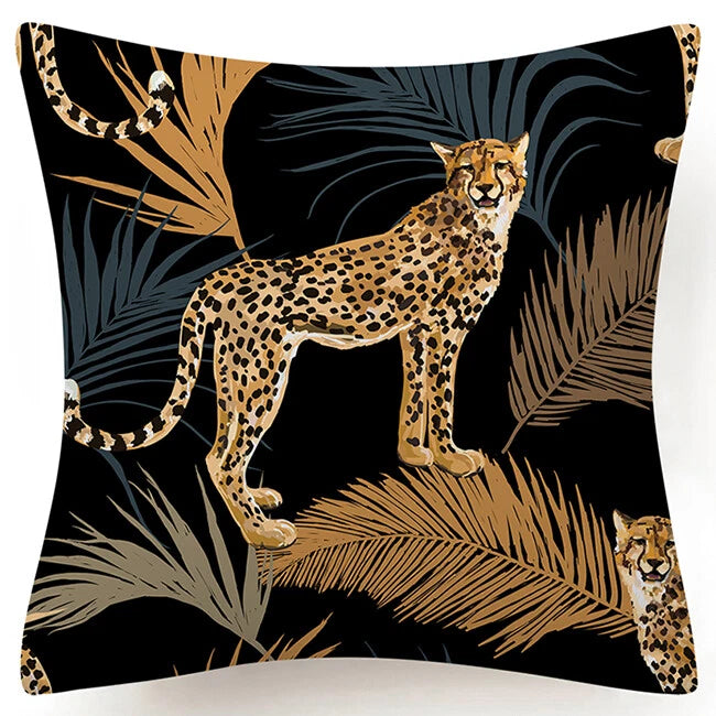 PILLOW COVER Landscape Leopard Decorative Sofa Bed Cushion Case 2-Sided 18x18"