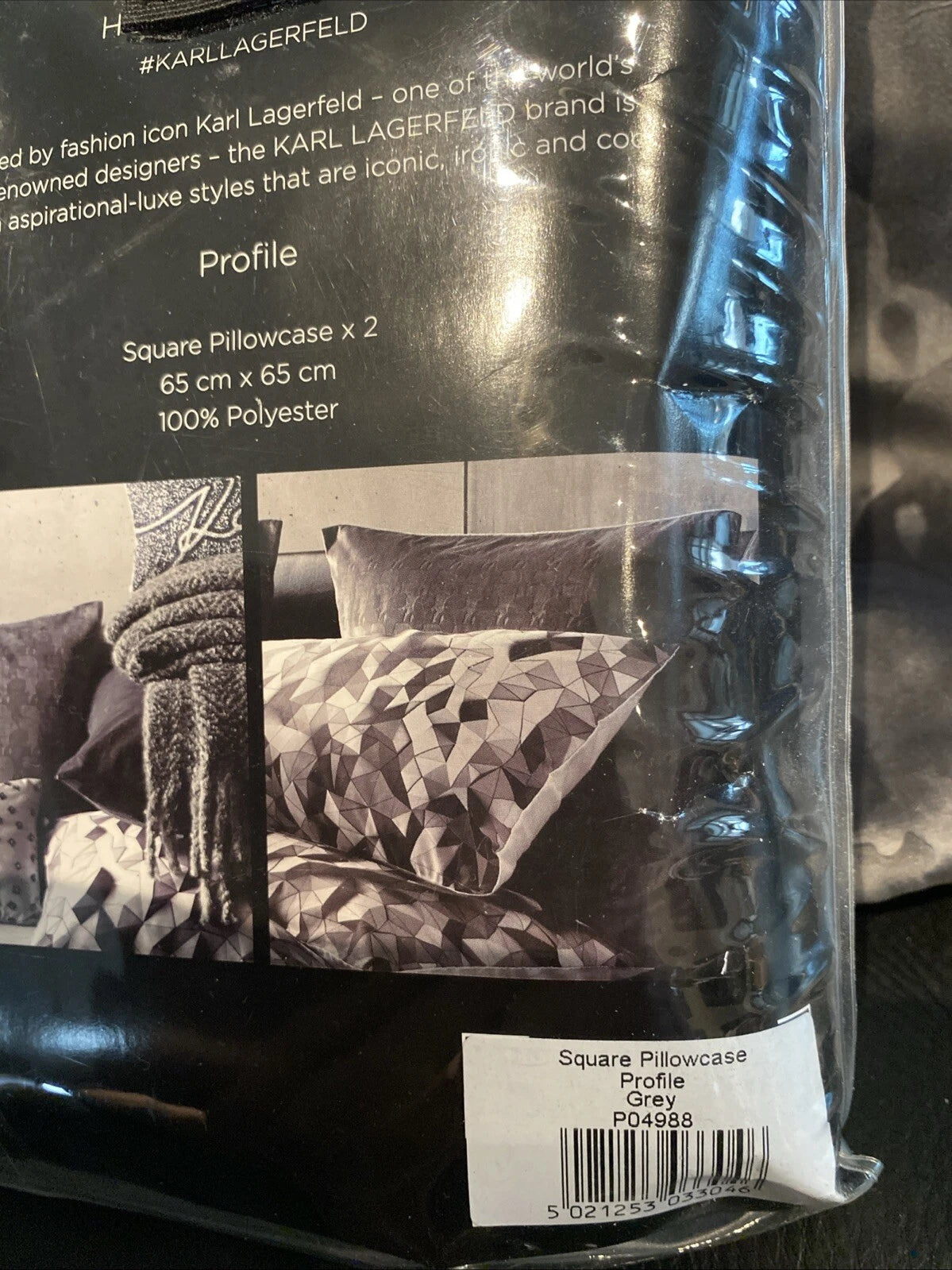 KARL LAGERFELD "Profile"  bed cushion cover  ~ in GREY -velour ~ or for sofa!